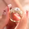 7ctw Cushion Cut Vintage Filigree Three Stone Engagement Ring