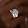 5.6ct Cushion Cut Matte Simple Wedding Ring Set