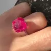 9.5ct Cushion Cut Fuchsia Pink Sapphire Cocktail Ring