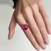 9.5ct Cushion Cut Fuchsia Pink Sapphire Cocktail Ring