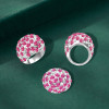 8ctw Oval Cut Pink Sapphire Paved Dome Cocktail Ring