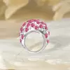 8ctw Oval Cut Pink Sapphire Paved Dome Cocktail Ring