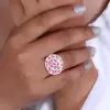 8ctw Oval Cut Pink Sapphire Paved Dome Cocktail Ring