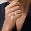 2.7ct Round Cut Bypass Two Tone Engagement Ring