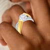 2.7ct Round Cut Bypass Two Tone Engagement Ring