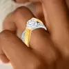 2.7ct Round Cut Bypass Two Tone Engagement Ring