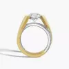 2.7ct Round Cut Bypass Two Tone Engagement Ring