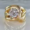 2.7ct Round Cut Nature-inspired Free-form Engagement Ring