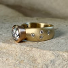 3ct Round Cut Matte Flush Set Two Tone Engagement Ring