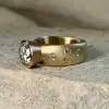 3ct Round Cut Matte Flush Set Two Tone Engagement Ring