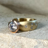 3ct Round Cut Matte Flush Set Two Tone Engagement Ring