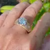 3ct Round Cut Matte Flush Set Two Tone Engagement Ring