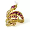 4ctw Flush Set White Sapphire and Ruby Snake Cocktail Ring