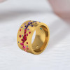 3ctw Flush Set Multicolor Sapphire Starry Ring