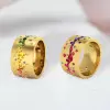 3ctw Flush Set Multicolor Sapphire Starry Ring