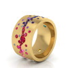 3ctw Flush Set Multicolor Sapphire Starry Ring