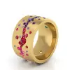3ctw Flush Set Multicolor Sapphire Starry Ring