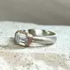 2.5ct Emerald Cut Matte Satin Finish Two Tone Engagement Ring