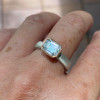 2.5ct Emerald Cut Matte Satin Finish Two Tone Engagement Ring