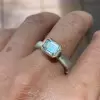 2.5ct Emerald Cut Matte Satin Finish Two Tone Engagement Ring