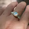 2.5ct Emerald Cut Matte Satin Finish Two Tone Engagement Ring