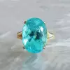 12ct Oval-shaped Paraiba Tourmaline Classic Cocktail Ring