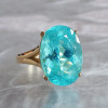 12ct Oval-shaped Paraiba Tourmaline Classic Cocktail Ring