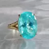 12ct Oval-shaped Paraiba Tourmaline Classic Cocktail Ring