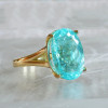 12ct Oval-shaped Paraiba Tourmaline Classic Cocktail Ring