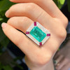 18ct Emerald Cut Paraiba Art-deco Huge Cocktail Ring