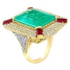 18ct Emerald Cut Paraiba Art-deco Huge Cocktail Ring