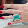 18ct Emerald Cut Paraiba Art-deco Huge Cocktail Ring