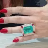 18ct Emerald Cut Paraiba Art-deco Huge Cocktail Ring