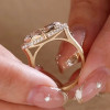 2.5ct Horizontal-Set Marquise Cut Halo Engagement Ring
