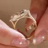 2.5ct Horizontal-Set Marquise Cut Halo Engagement Ring