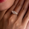 2.5ct Horizontal-Set Marquise Cut Halo Engagement Ring