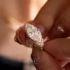 2.5ct Horizontal-Set Marquise Cut Halo Engagement Ring