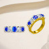 7ctw Oval Cut Vintage Five Stone Engagement Ring