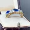 7ctw Oval Cut Vintage Five Stone Engagement Ring