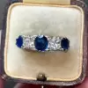 7ctw Oval Cut Vintage Five Stone Engagement Ring