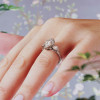 2ct Pear Cut Flower Carving Vintage Three Stone Engagement Ring
