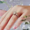 2ct Pear Cut Flower Carving Vintage Three Stone Engagement Ring