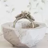 2ct Pear Cut Flower Carving Vintage Three Stone Engagement Ring