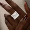 5ct Radiant Cut Three-Pieces Vintage Lace Wedding Ring Set