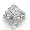 5ct Radiant Cut Three-Pieces Vintage Lace Wedding Ring Set