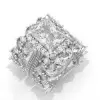 5ct Radiant Cut Three-Pieces Vintage Lace Wedding Ring Set