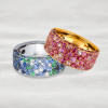 5ctw Scattered Paved Multicolor Sapphire Starry Band