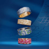 5ctw Scattered Paved Multicolor Sapphire Starry Band
