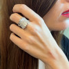 4ctw Round Cut Bezel-set Cluster Firework Cocktail Ring