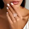 4ctw Round Cut Bezel-set Cluster Firework Cocktail Ring